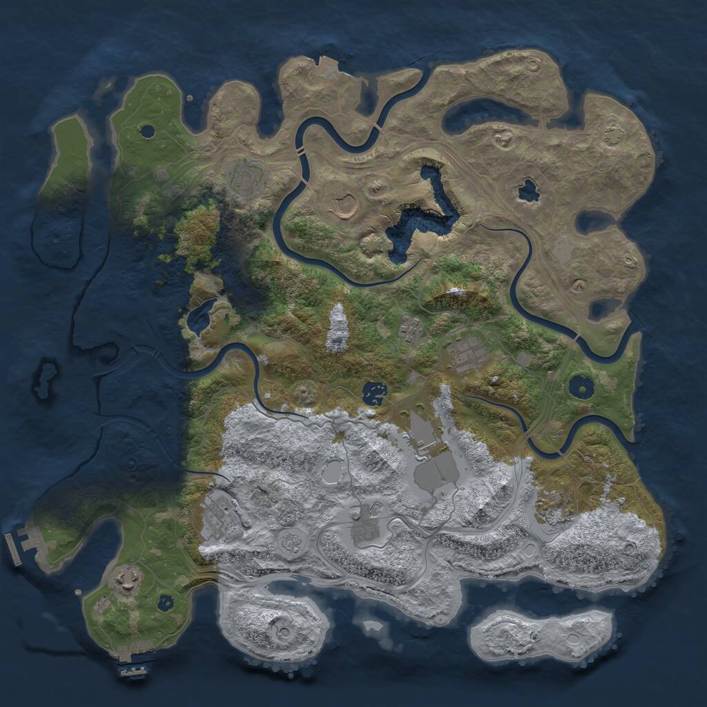 Rust Map: Procedural Map, Size: 4250, Seed: 1758127991, 16 Monuments