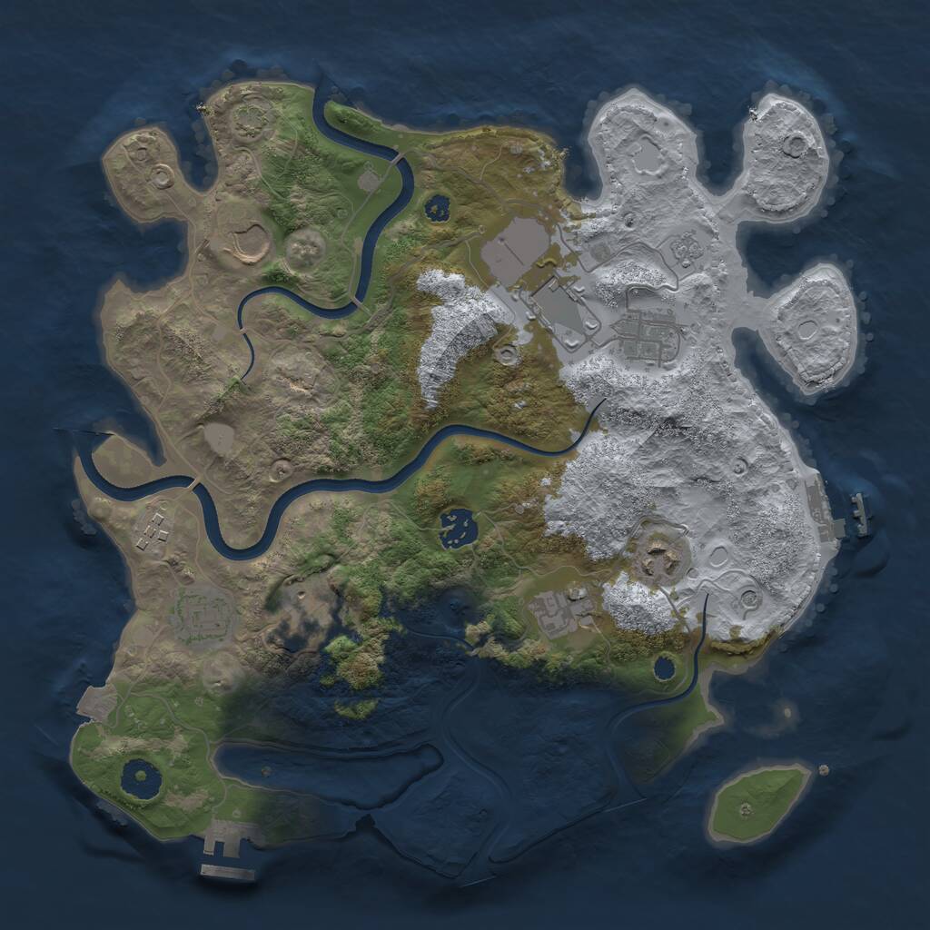 Rust Map: Procedural Map, Size: 3500, Seed: 465353090, 15 Monuments