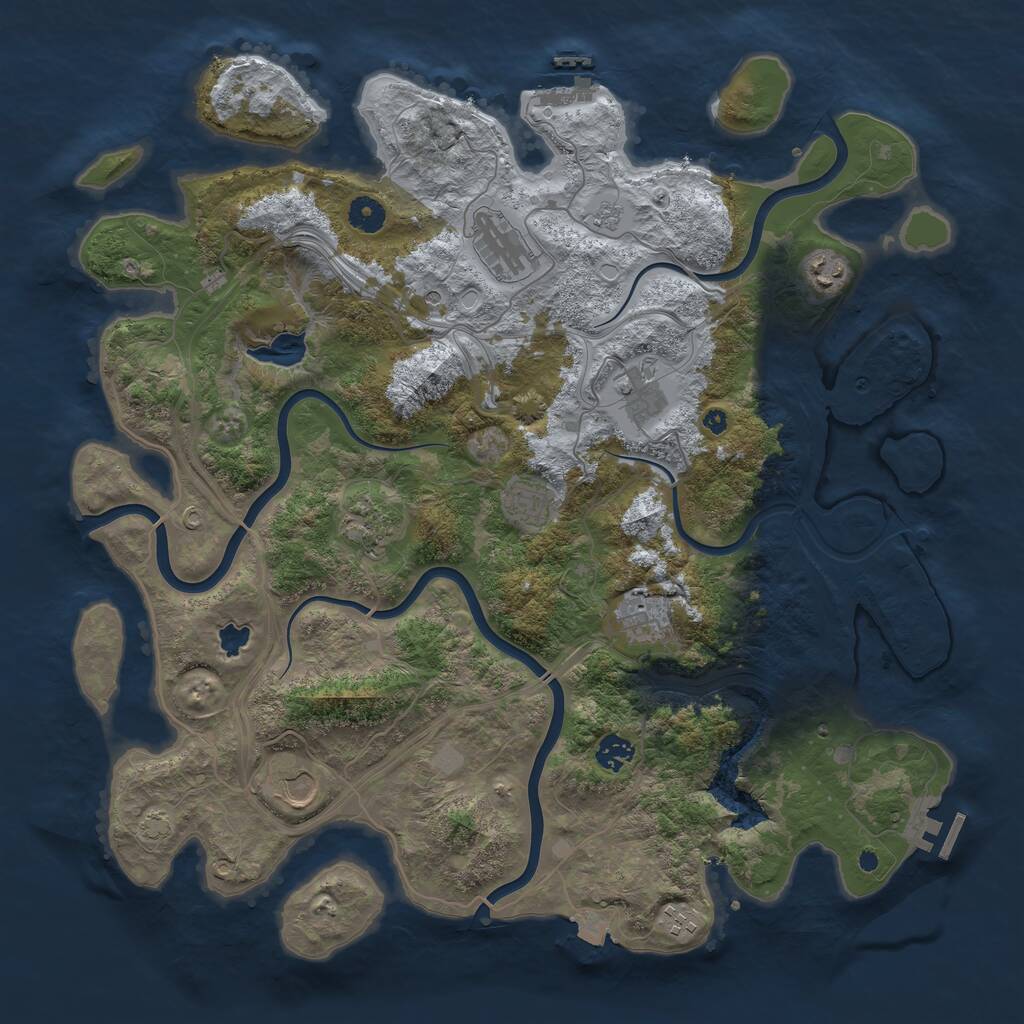 Rust Map: Procedural Map, Size: 4250, Seed: 1859774381, 15 Monuments