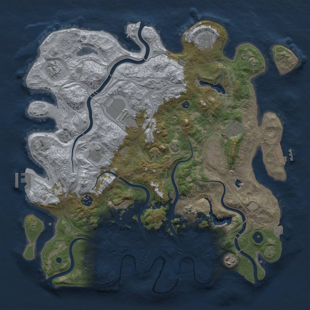 Rust Map: Procedural Map, Size: 4250, Seed: 388973827, 16 Monuments