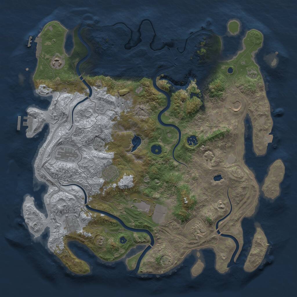 Rust Map: Procedural Map, Size: 4250, Seed: 274113447, 16 Monuments