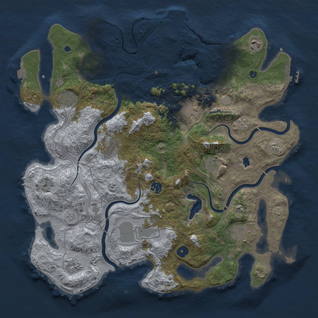 Rust Map: Procedural Map, Size: 4250, Seed: 406433896, 16 Monuments