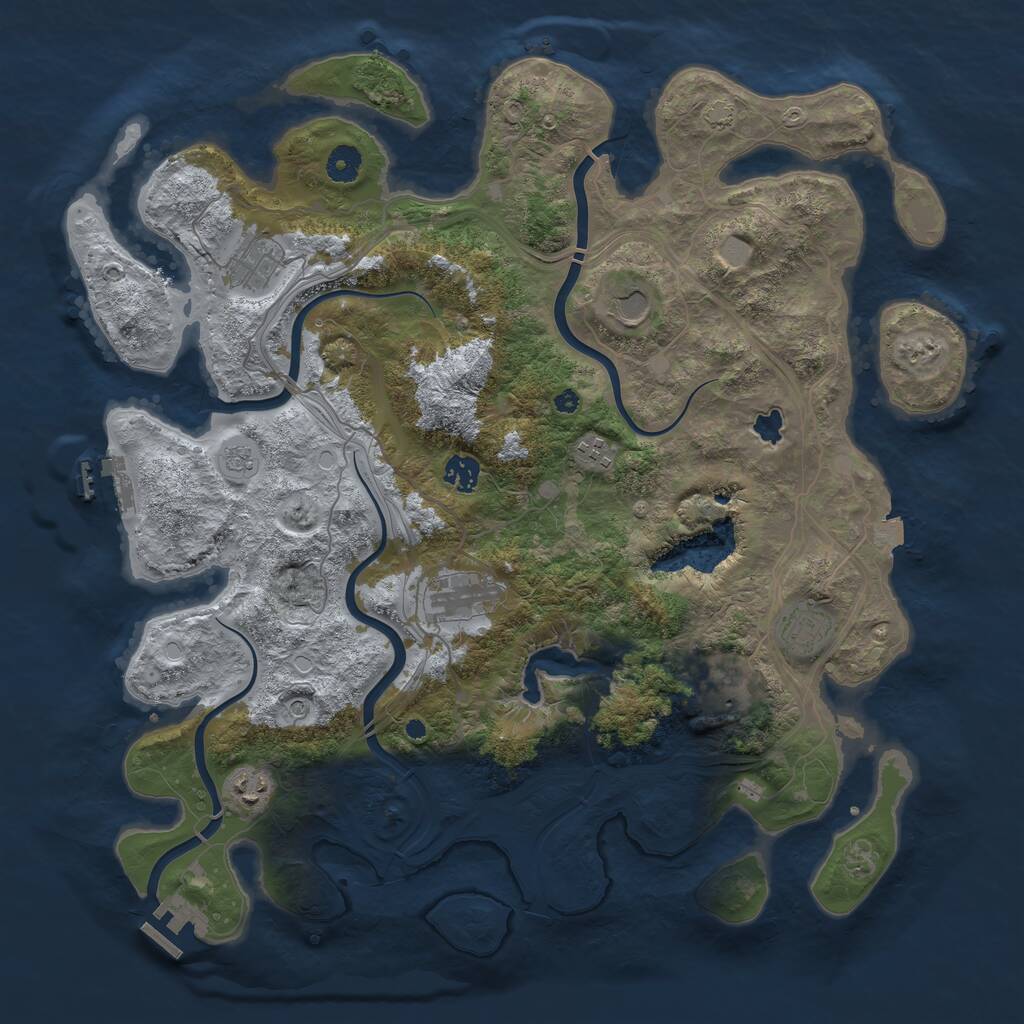 Rust Map: Procedural Map, Size: 4250, Seed: 1504900591, 14 Monuments