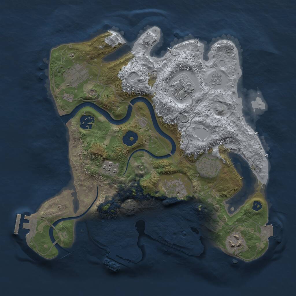 Rust Map: Procedural Map, Size: 3000, Seed: 5453276, 12 Monuments