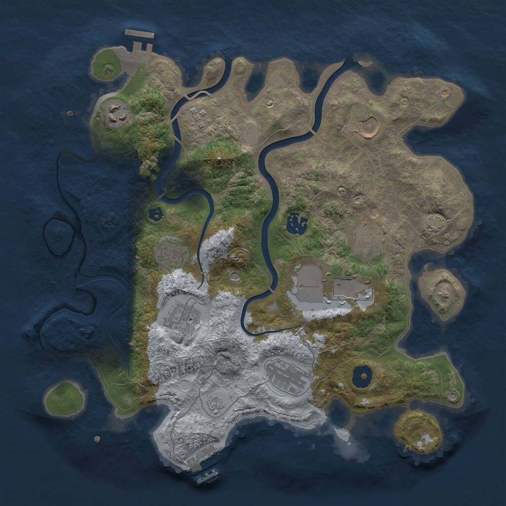Rust Map: Procedural Map, Size: 3500, Seed: 1618821967, 15 Monuments