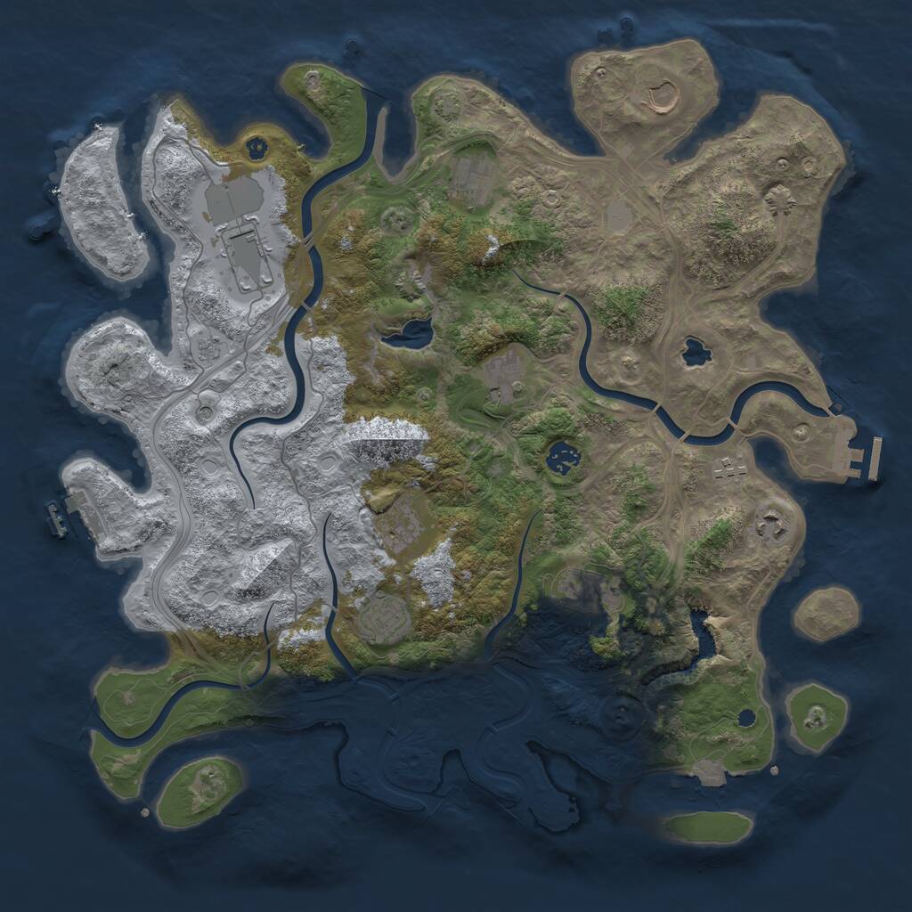 Rust Map: Procedural Map, Size: 4250, Seed: 22652706, 16 Monuments