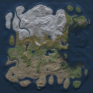 Thumbnail Rust Map: Procedural Map, Size: 4500, Seed: 1830483385, 17 Monuments