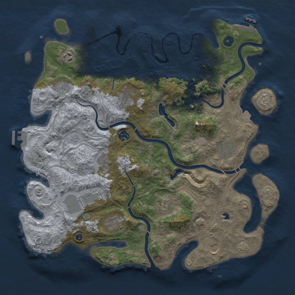 Rust Map: Procedural Map, Size: 4250, Seed: 1574359358, 17 Monuments