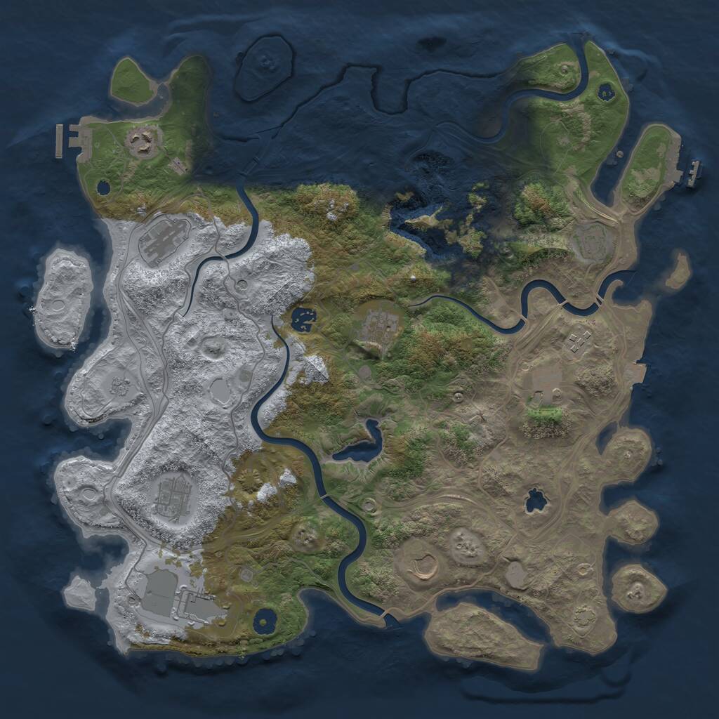 Rust Map: Procedural Map, Size: 4250, Seed: 2014753251, 16 Monuments