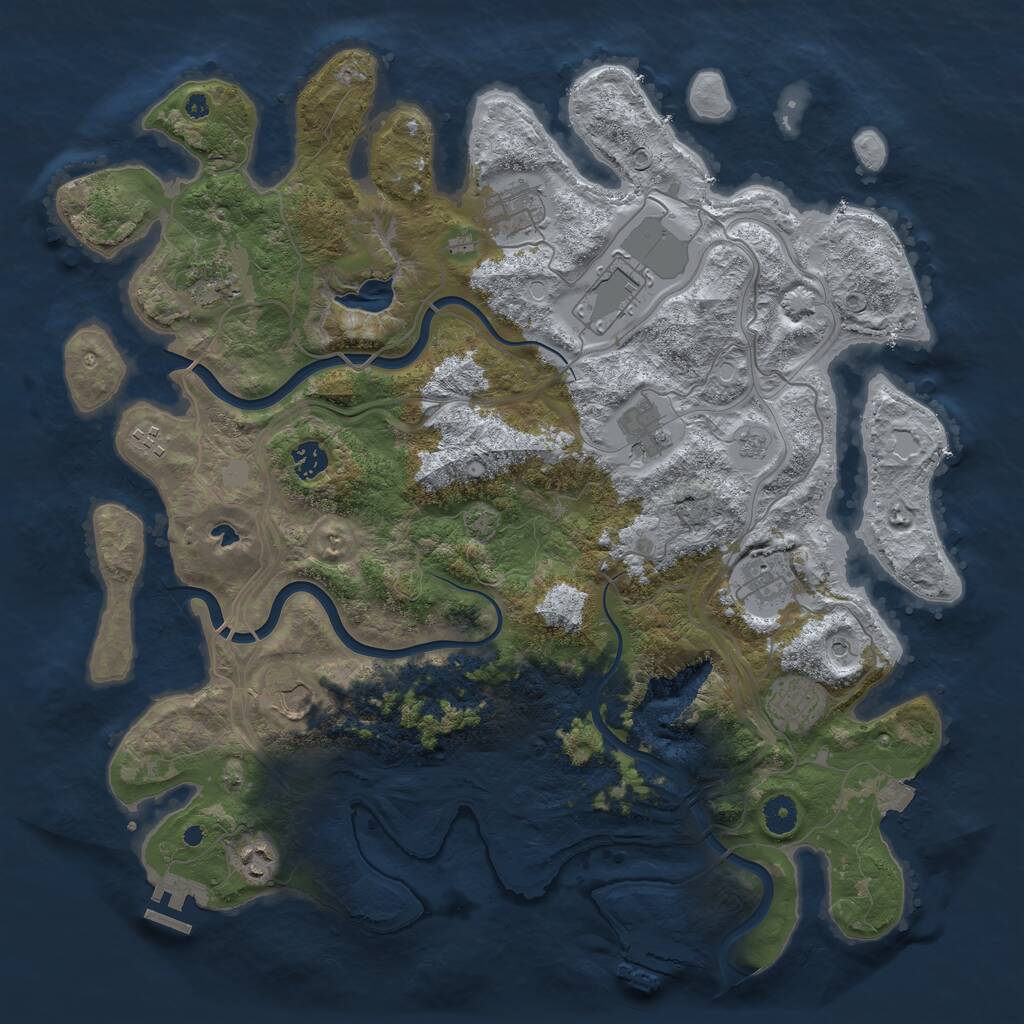 Rust Map: Procedural Map, Size: 4250, Seed: 1868967612, 16 Monuments