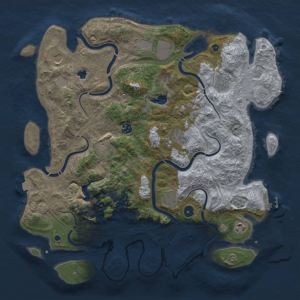 Rust Map: Procedural Map, Size: 4250, Seed: 582203333, 14 Monuments