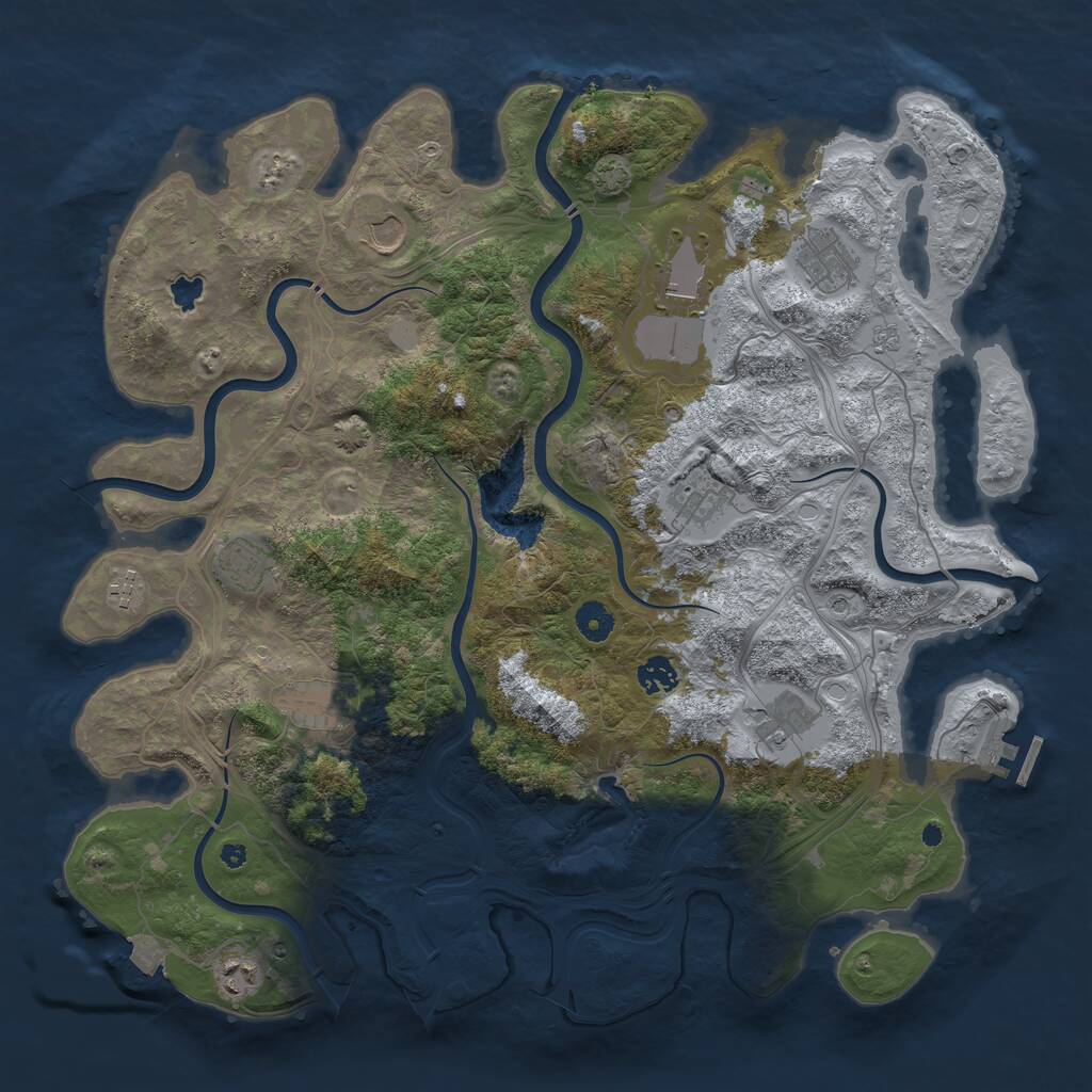 Rust Map: Procedural Map, Size: 4250, Seed: 996807056, 15 Monuments