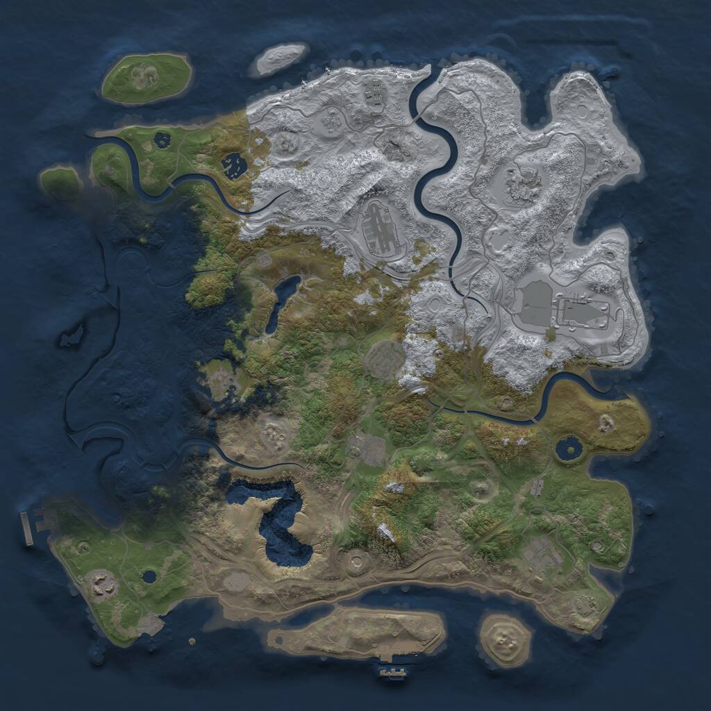 Rust Map: Procedural Map, Size: 4250, Seed: 1331110564, 16 Monuments
