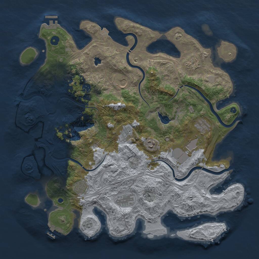 Rust Map: Procedural Map, Size: 4250, Seed: 52517249, 16 Monuments