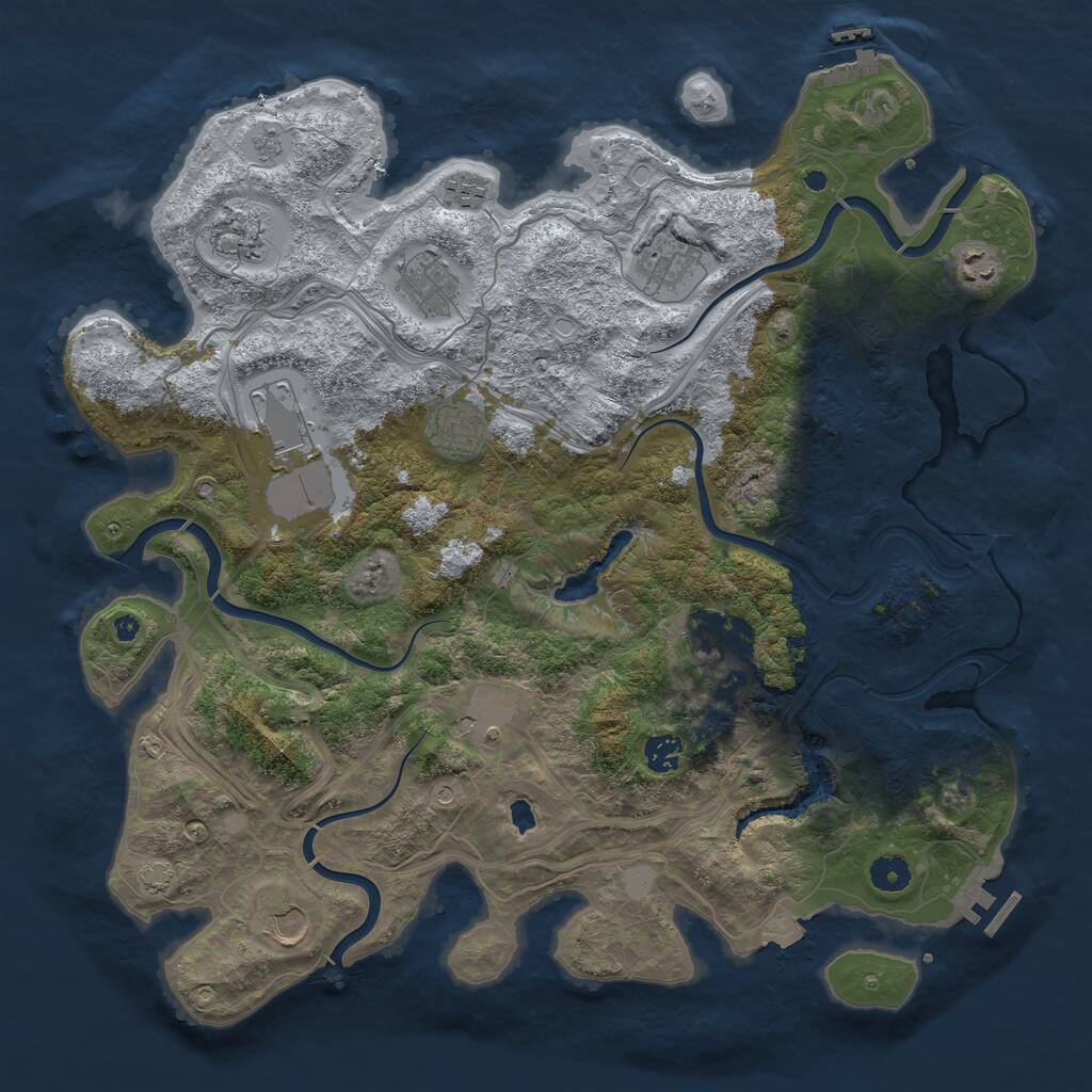 Rust Map: Procedural Map, Size: 4250, Seed: 2071261193, 17 Monuments