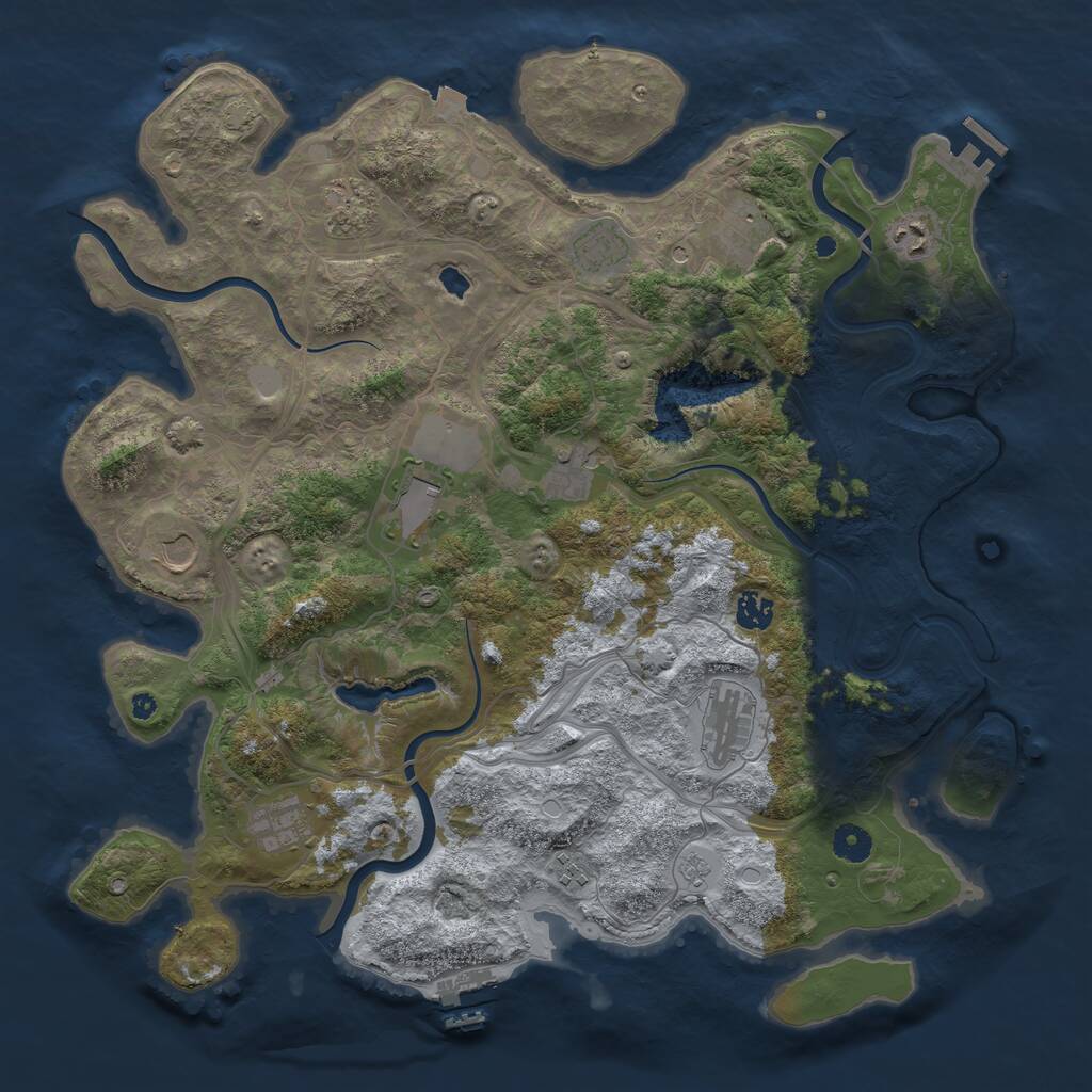 Rust Map: Procedural Map, Size: 4250, Seed: 1359795747, 17 Monuments
