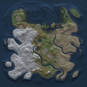 Thumbnail Rust Map: Procedural Map, Size: 3500, Seed: 327298672, 14 Monuments