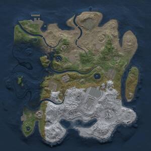 Thumbnail Rust Map: Procedural Map, Size: 3500, Seed: 1935382749, 15 Monuments