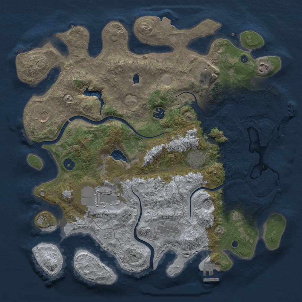 Rust Map: Procedural Map, Size: 4000, Seed: 304, 14 Monuments