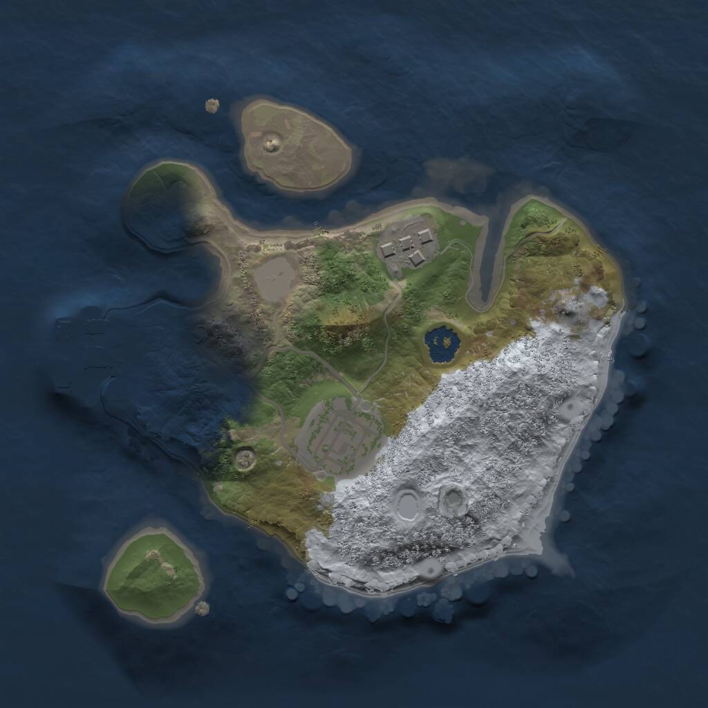 Rust Map: Procedural Map, Size: 2000, Seed: 96216, 4 Monuments