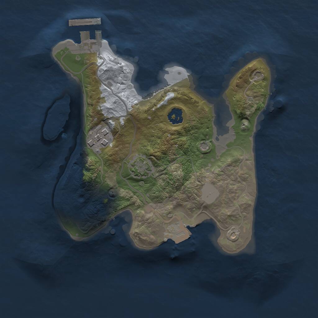 Rust Map: Procedural Map, Size: 2000, Seed: 270369569, 4 Monuments