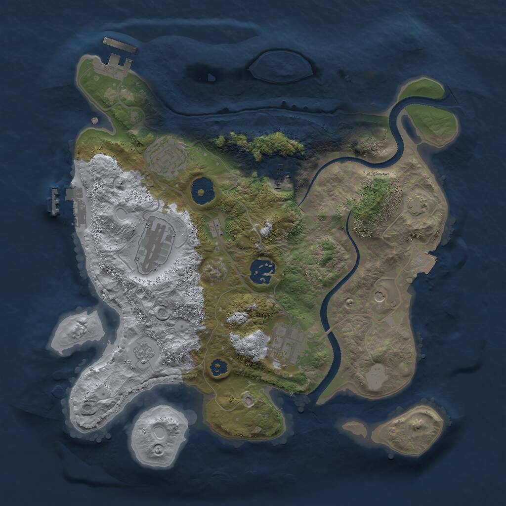 Rust Map: Procedural Map, Size: 3000, Seed: 29280, 11 Monuments