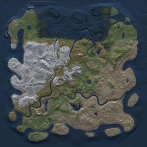 Thumbnail Rust Map: Procedural Map, Size: 5000, Seed: 1145, 17 Monuments