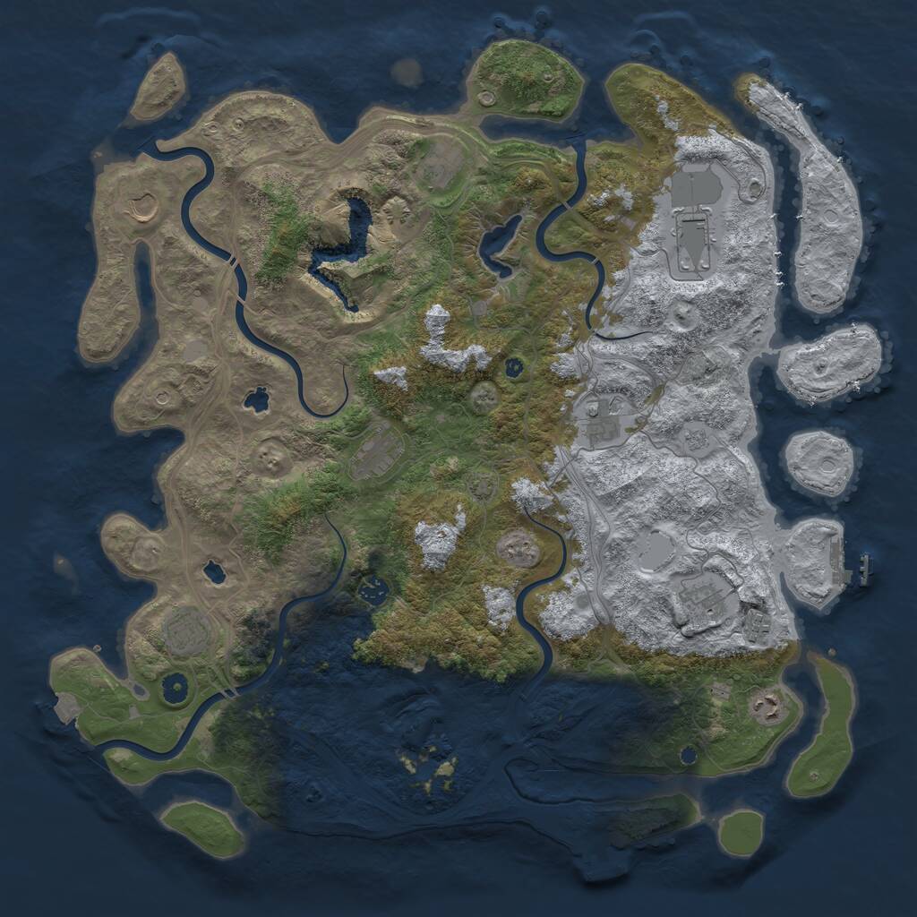 Rust Map: Procedural Map, Size: 4800, Seed: 334119851, 16 Monuments