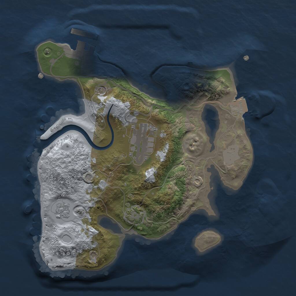 Rust Map: Procedural Map, Size: 2200, Seed: 50011, 6 Monuments