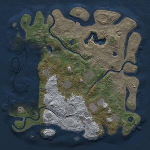 Thumbnail Rust Map: Procedural Map, Size: 4350, Seed: 1760193006, 16 Monuments