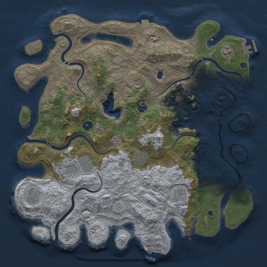 Rust Map: Procedural Map, Size: 4250, Seed: 1825914806, 14 Monuments