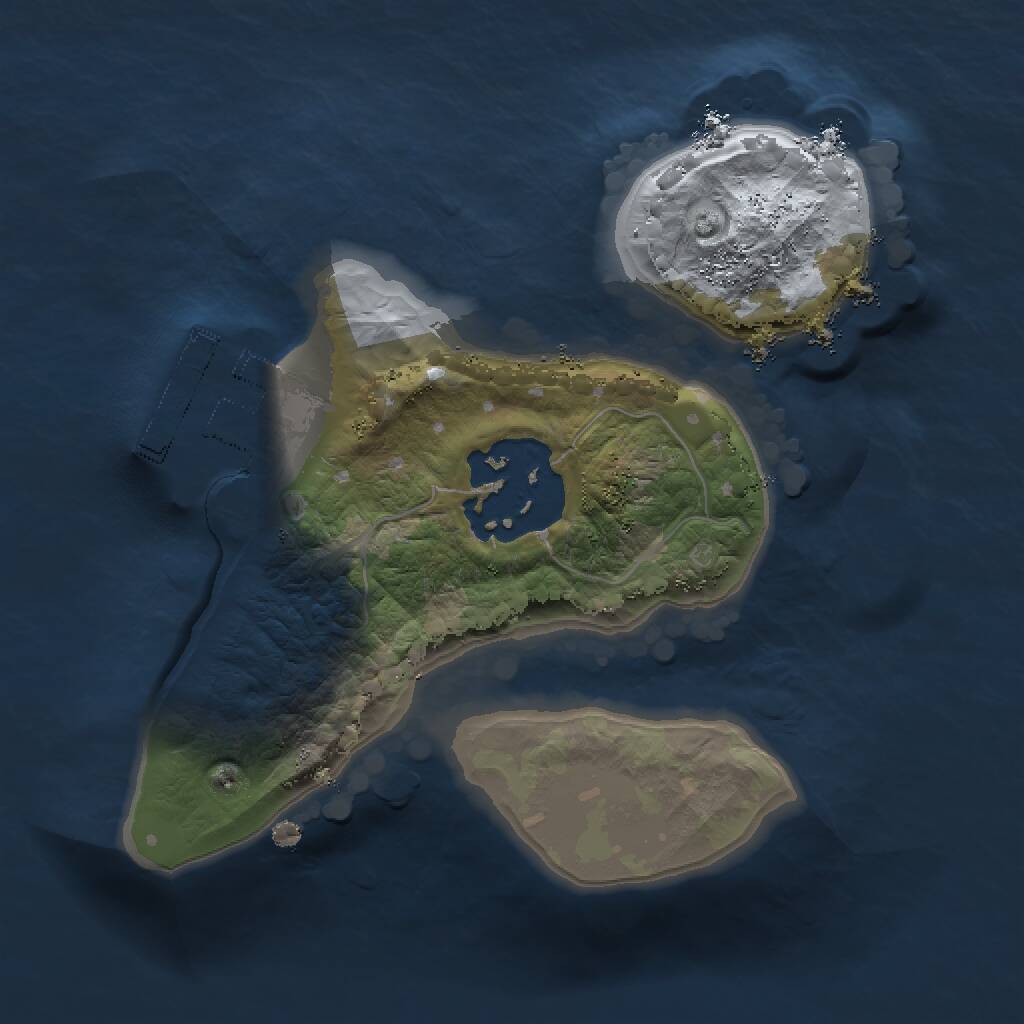 Rust Map: Procedural Map, Size: 1500, Seed: 19292, 3 Monuments