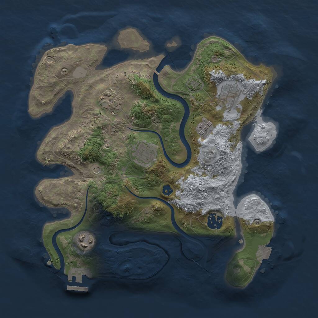 Rust Map: Procedural Map, Size: 3000, Seed: 115965367, 10 Monuments