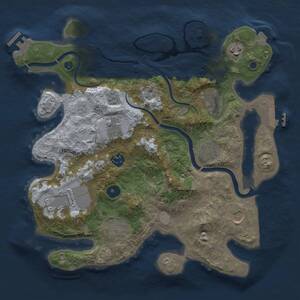 Thumbnail Rust Map: Procedural Map, Size: 3500, Seed: 99665474, 15 Monuments