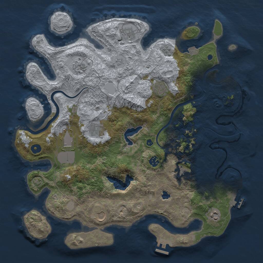 Rust Map: Procedural Map, Size: 4000, Seed: 1149020658, 16 Monuments