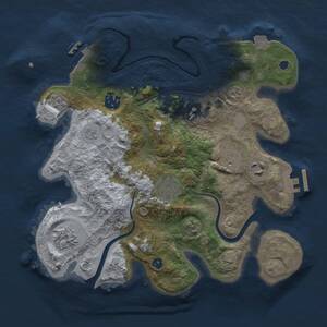 Thumbnail Rust Map: Procedural Map, Size: 3000, Seed: 34975, 12 Monuments