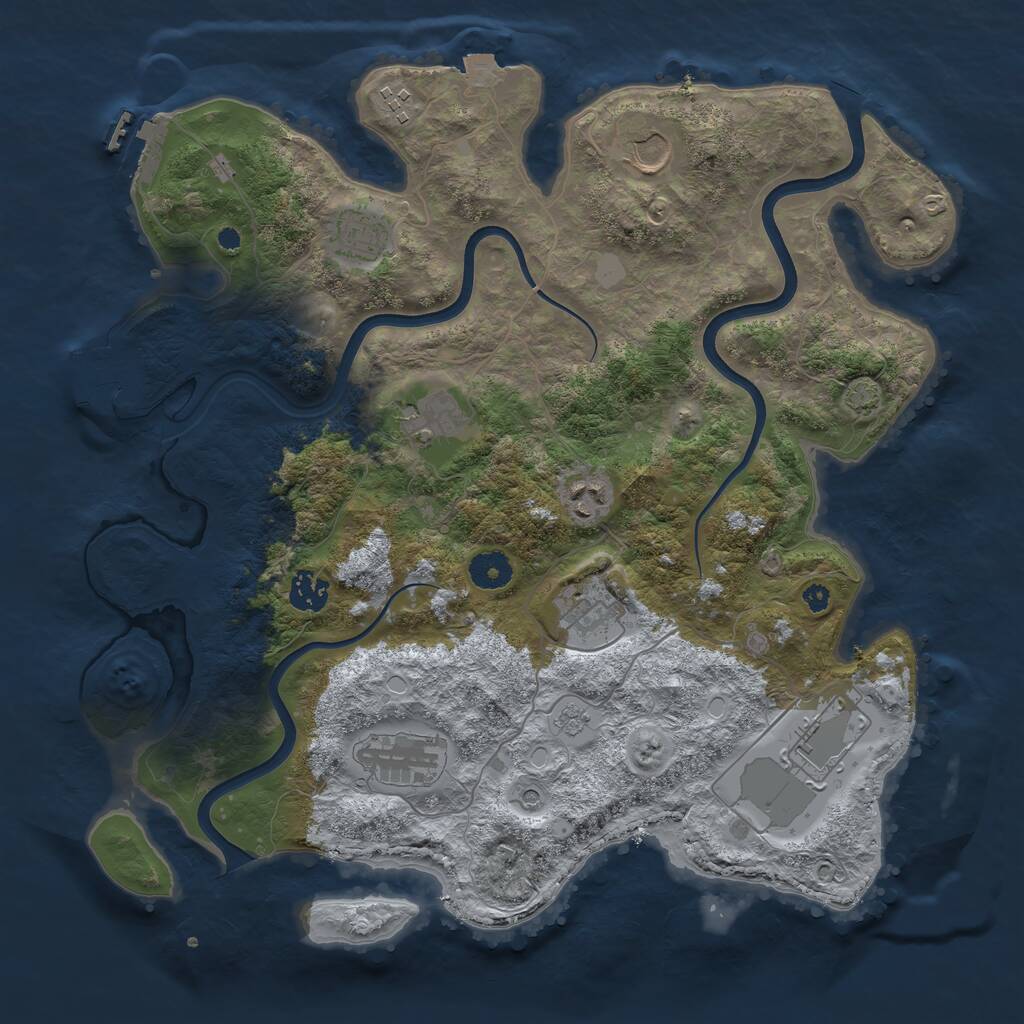 Rust Map: Procedural Map, Size: 3800, Seed: 1901526739, 15 Monuments
