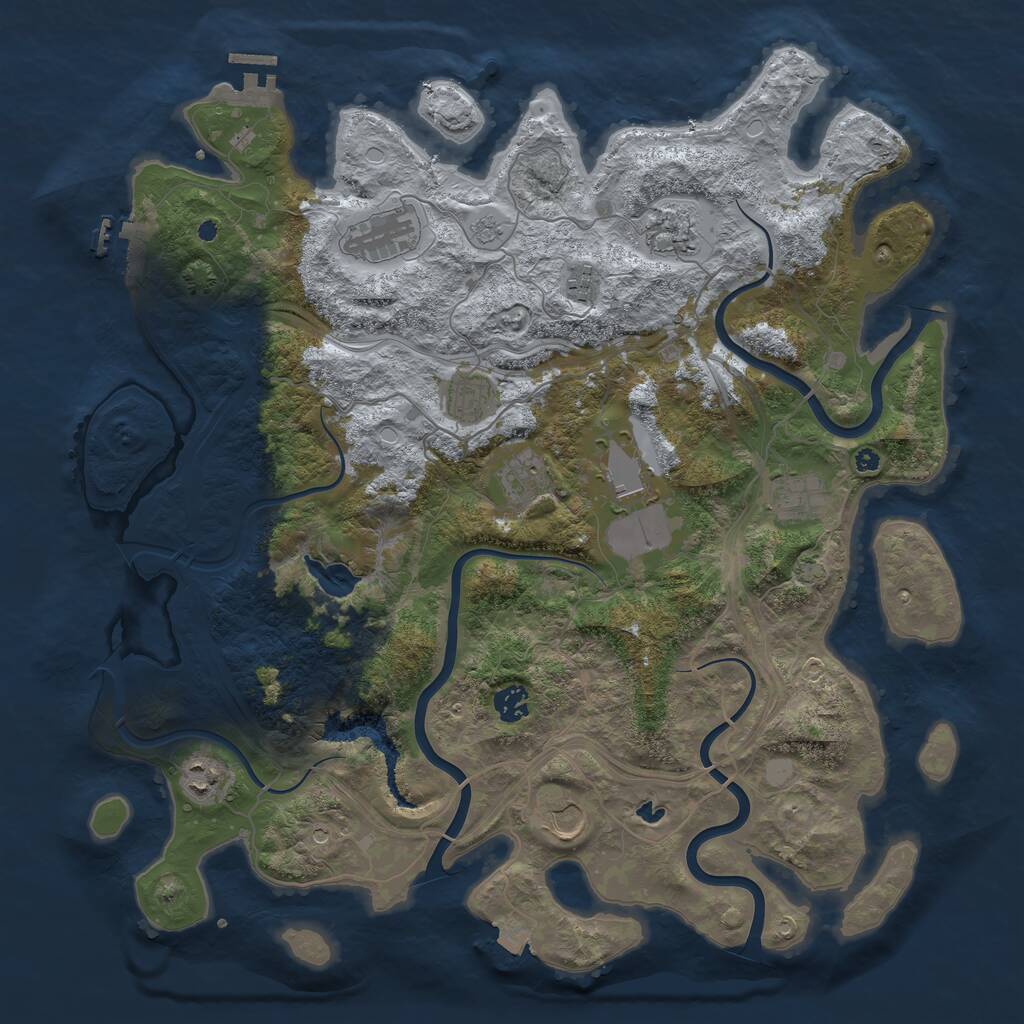 Rust Map: Procedural Map, Size: 4250, Seed: 2044185286, 16 Monuments