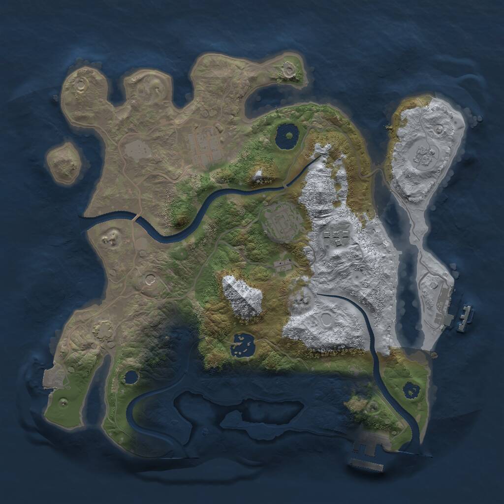 Rust Map: Procedural Map, Size: 3000, Seed: 1187126846, 10 Monuments