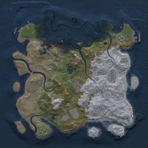 Thumbnail Rust Map: Procedural Map, Size: 3700, Seed: 34066780, 15 Monuments