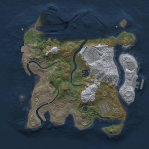 Thumbnail Rust Map: Procedural Map, Size: 3000, Seed: 36396, 9 Monuments