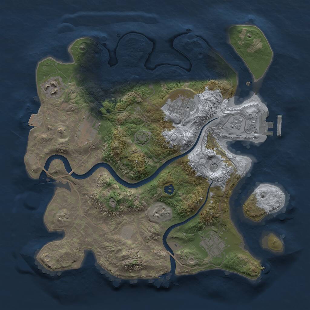 Rust Map: Procedural Map, Size: 3000, Seed: 1012564815, 9 Monuments
