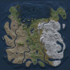 Thumbnail Rust Map: Procedural Map, Size: 4500, Seed: 546189257, 17 Monuments