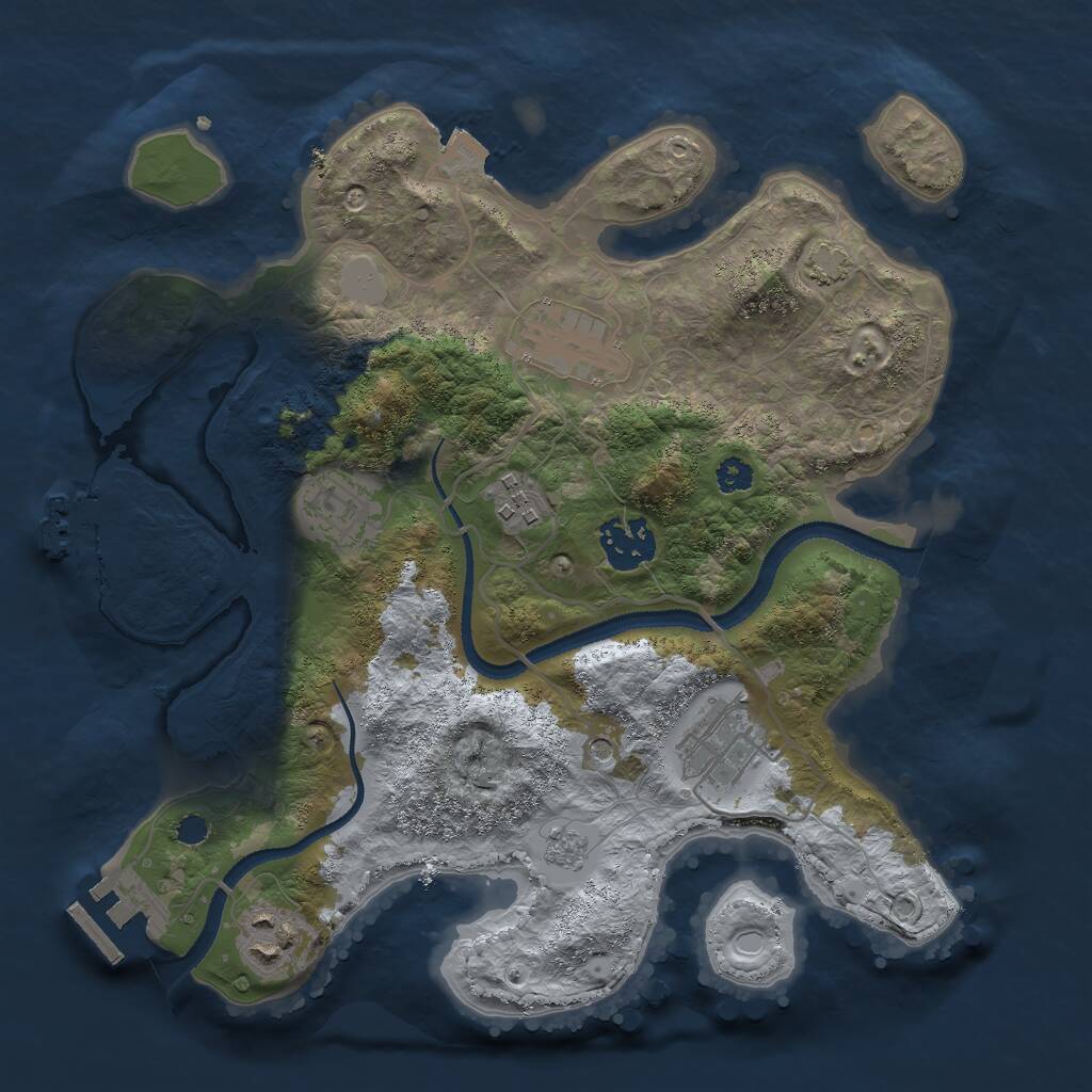 Rust Map: Procedural Map, Size: 3000, Seed: 1444752112, 12 Monuments