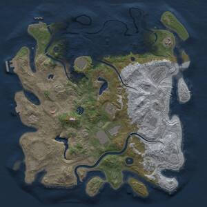 Thumbnail Rust Map: Procedural Map, Size: 4000, Seed: 546189257, 17 Monuments