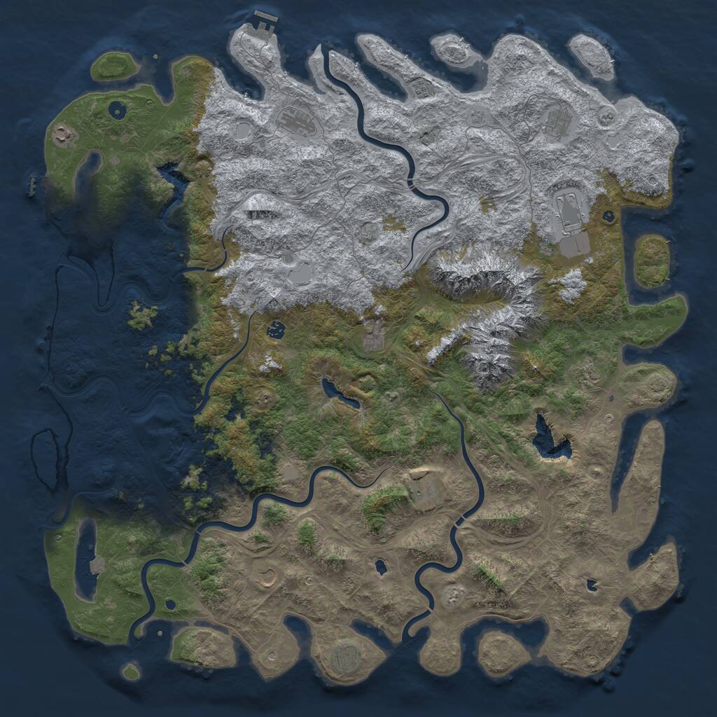 Rust Map: Procedural Map, Size: 6000, Seed: 19292, 17 Monuments