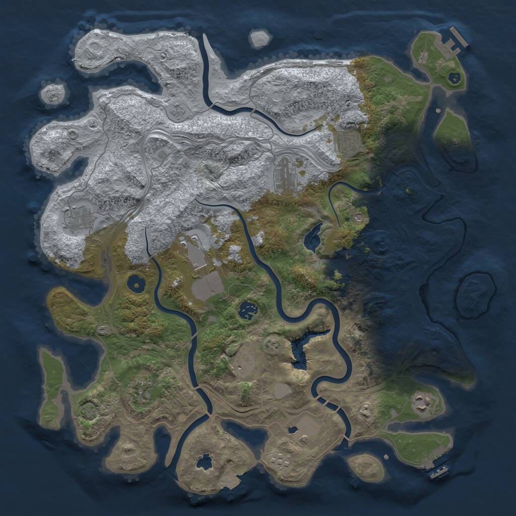 Rust Map: Procedural Map, Size: 4250, Seed: 378066469, 16 Monuments