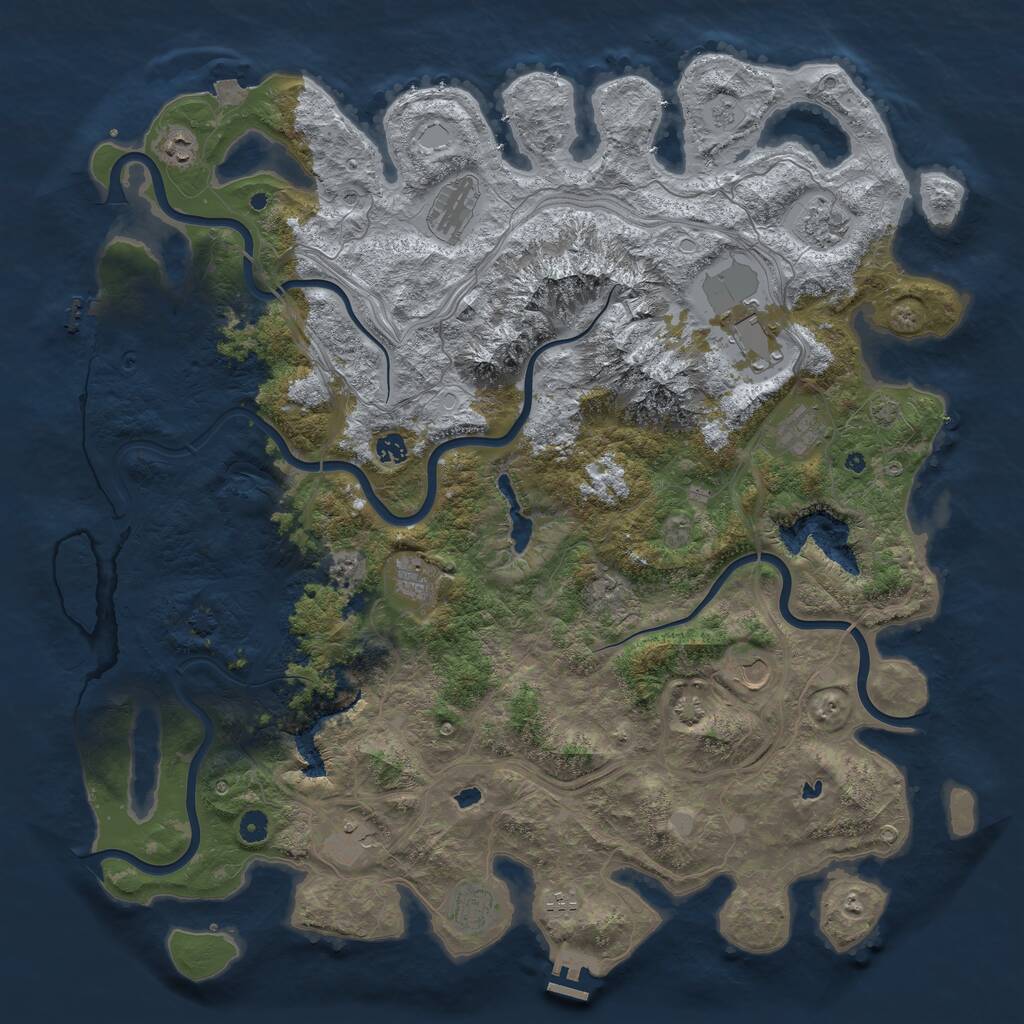 Rust Map: Procedural Map, Size: 5000, Seed: 19292, 17 Monuments