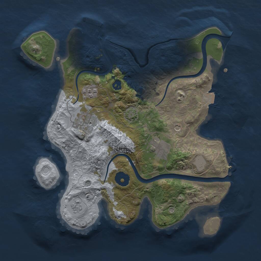 Rust Map: Procedural Map, Size: 2700, Seed: 1677593086, 8 Monuments