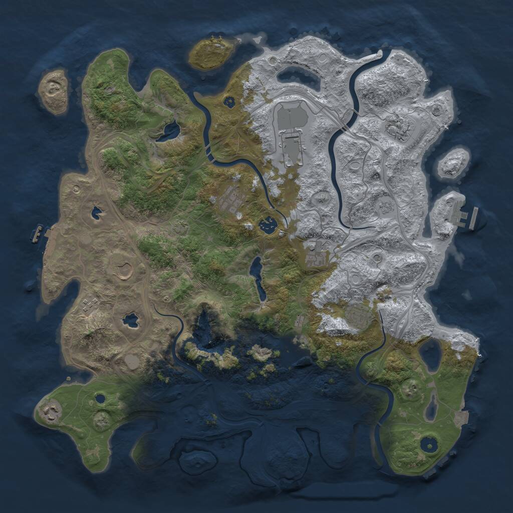 Rust Map: Procedural Map, Size: 4500, Seed: 765712788, 16 Monuments